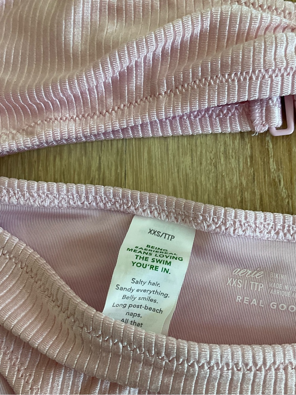 aerie Pink Ribbed Bikini Set - Picture 3 of 3